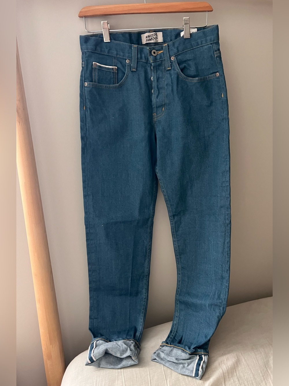 Naked & Famous Easy Guy Setouchi Stretch Selvedge Denim Jeans mid rinse 28